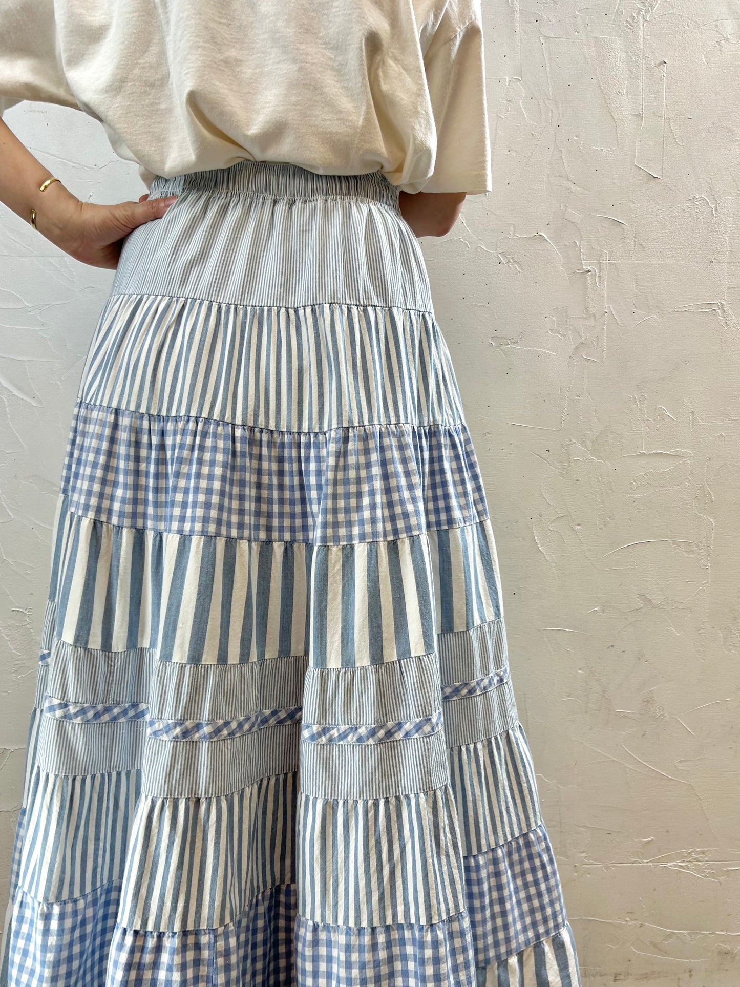 Vintage Cotton Tiered Skirt 〜CALOLE LITTLE〜 [F27682]