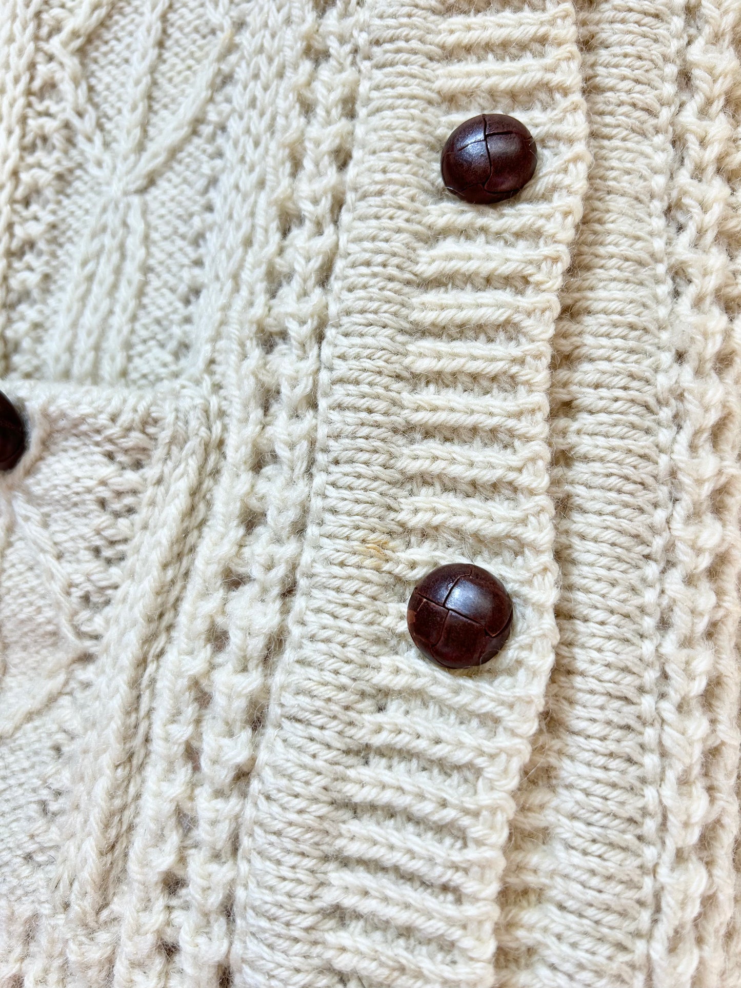 Vintage Aran Knit Cardigan MADE IN IRELAND[J25189]
