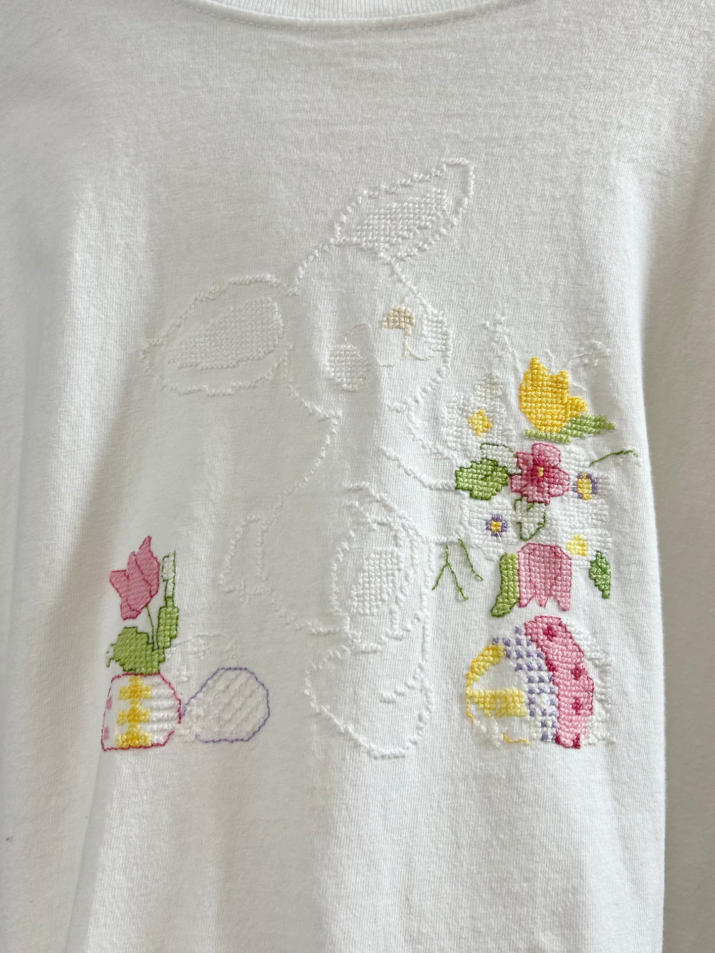 Vintage Cross Stitch T-Shirt MADE IN USA 〜Hanes〜 [G27985]