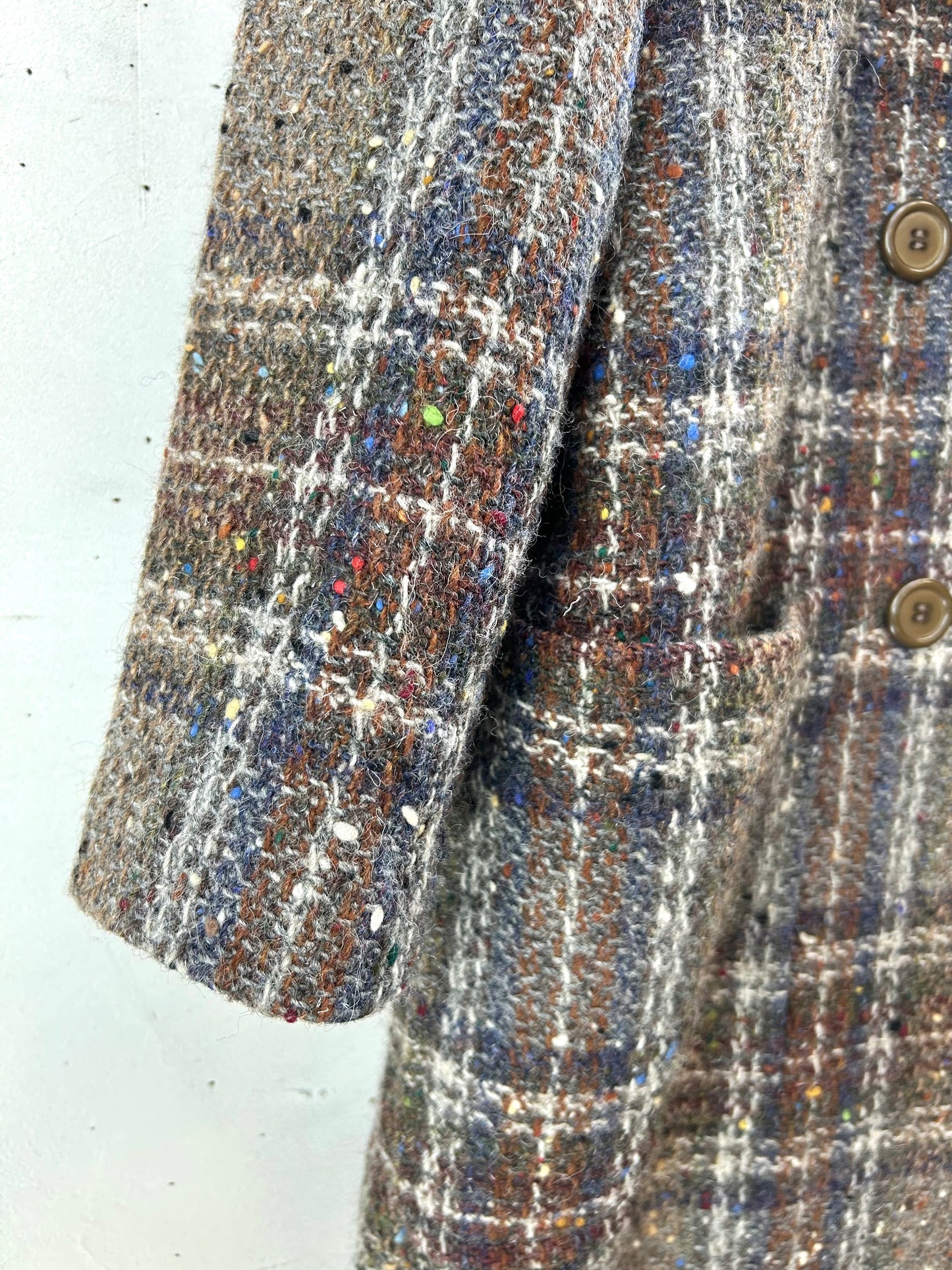 Vintage Tweed Plaid Coat  [L29025]