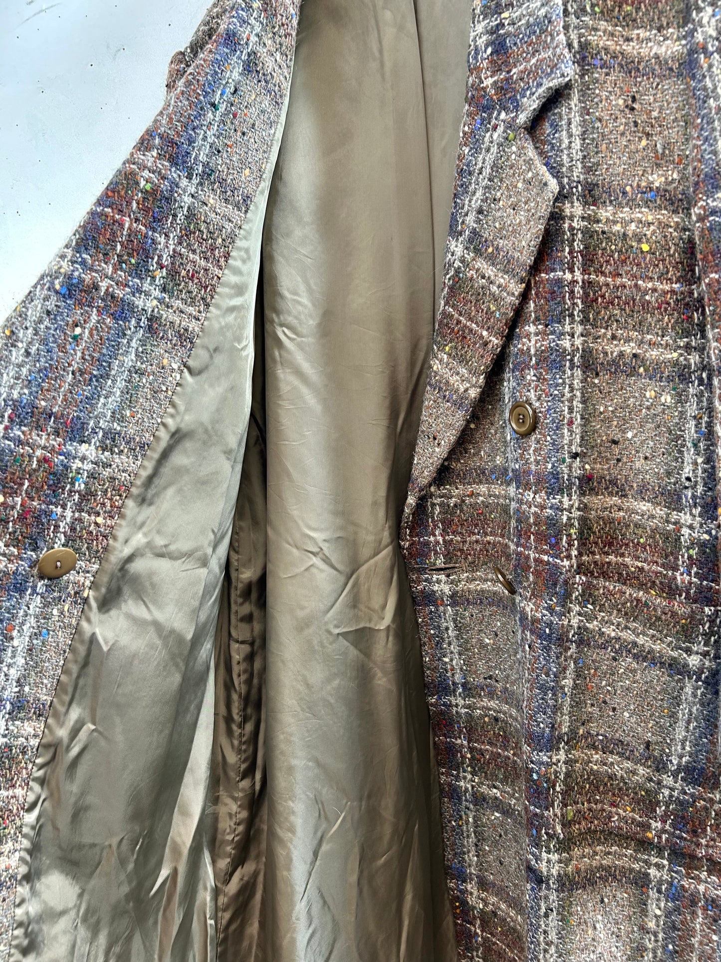 Vintage Tweed Plaid Coat  [L29025]