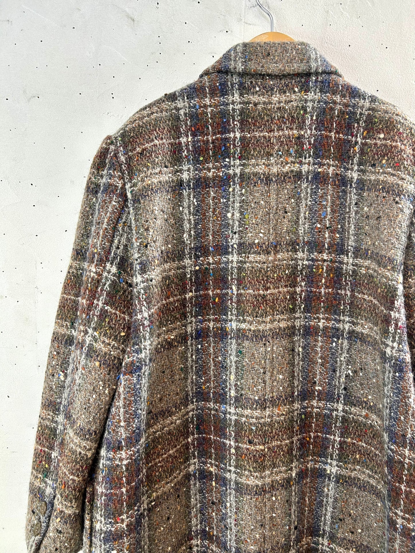 Vintage Tweed Plaid Coat  [L29025]