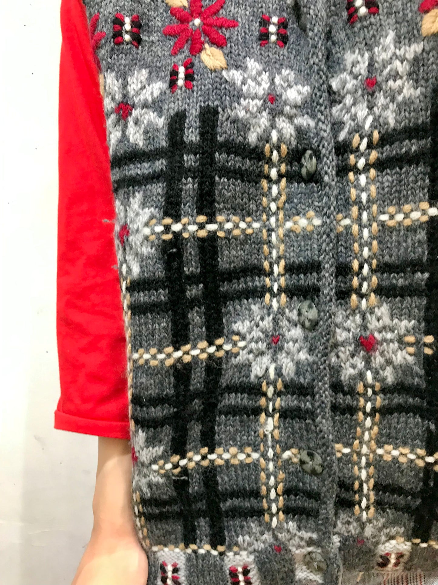 Vintage Knit Vest 〜Laura Ashley〜 [J25483]