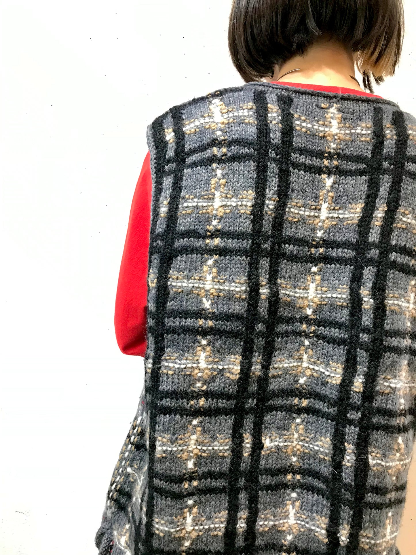 Vintage Knit Vest 〜Laura Ashley〜 [J25483]