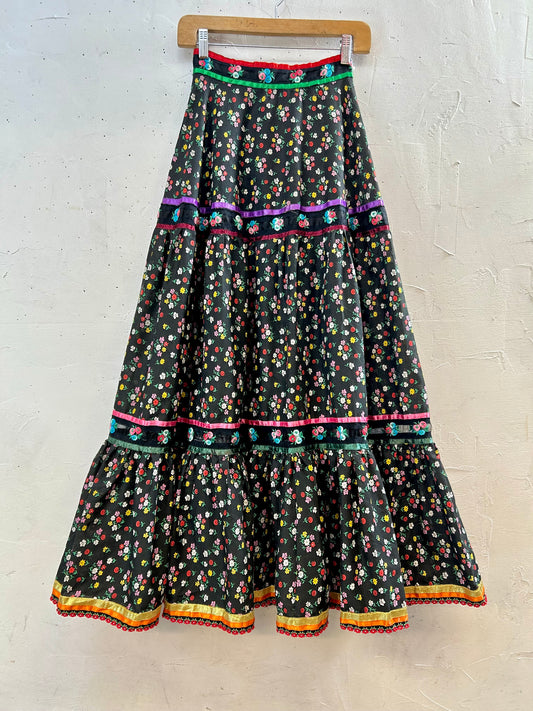 '70s Vintage Tiered Skirt [H28164]