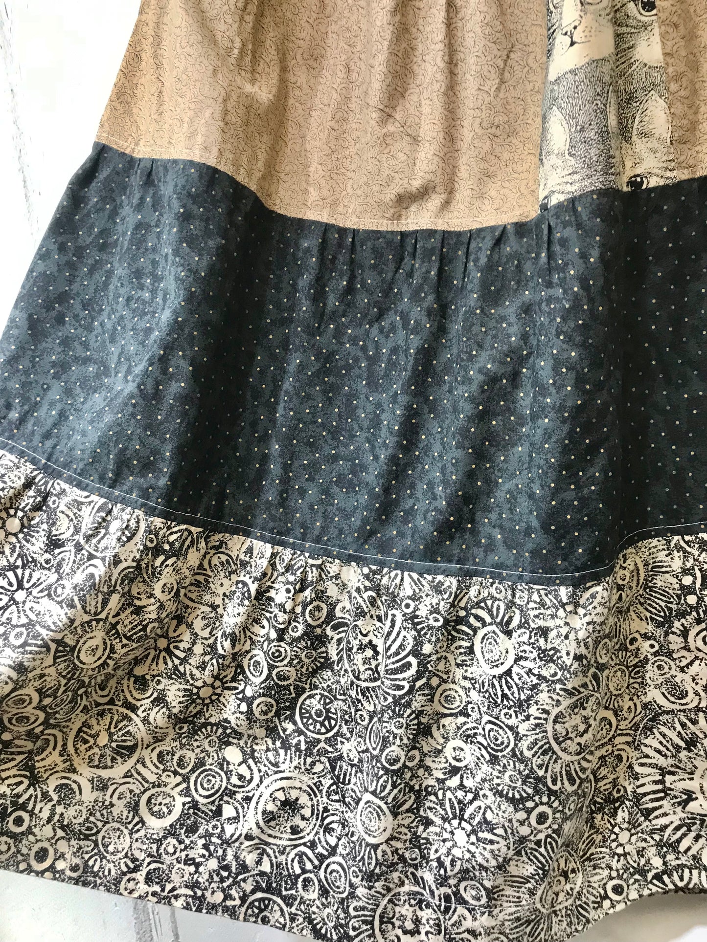 Vintage Patchwork Pattern Skirt [B26156]