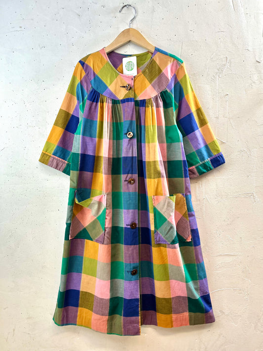 '60s-’70s Vintage Plaid Dress [G30788]