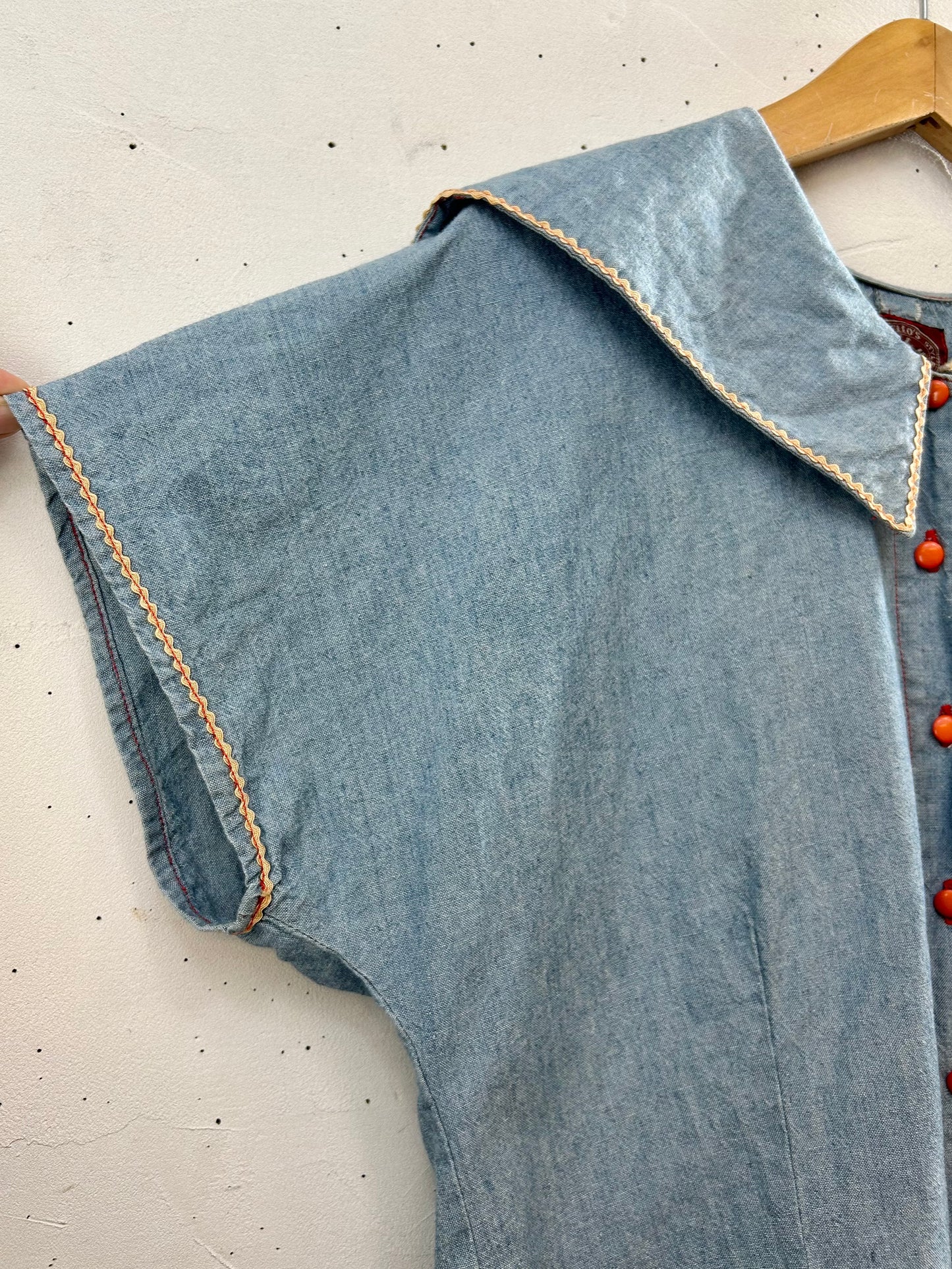 Vintage Chambray Blouse [F30344]