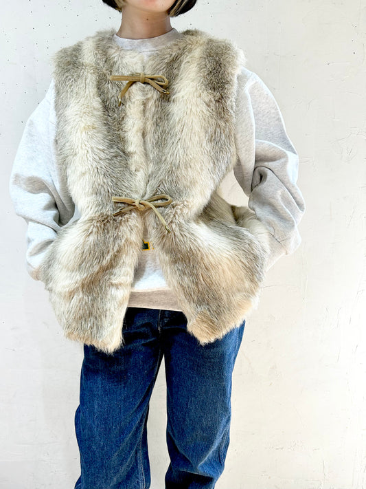 Vintage Faux Fur Vest [J25235]