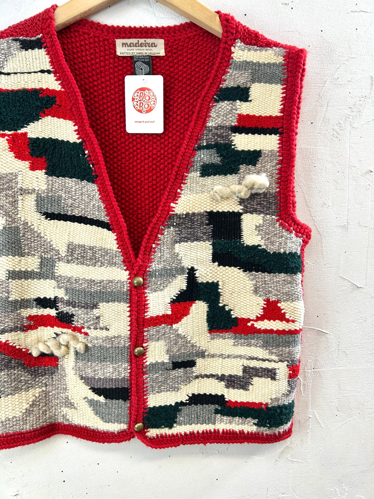 Vintage Knit Vest　KNITTED BY HAND IN URUGUAY [L29039]