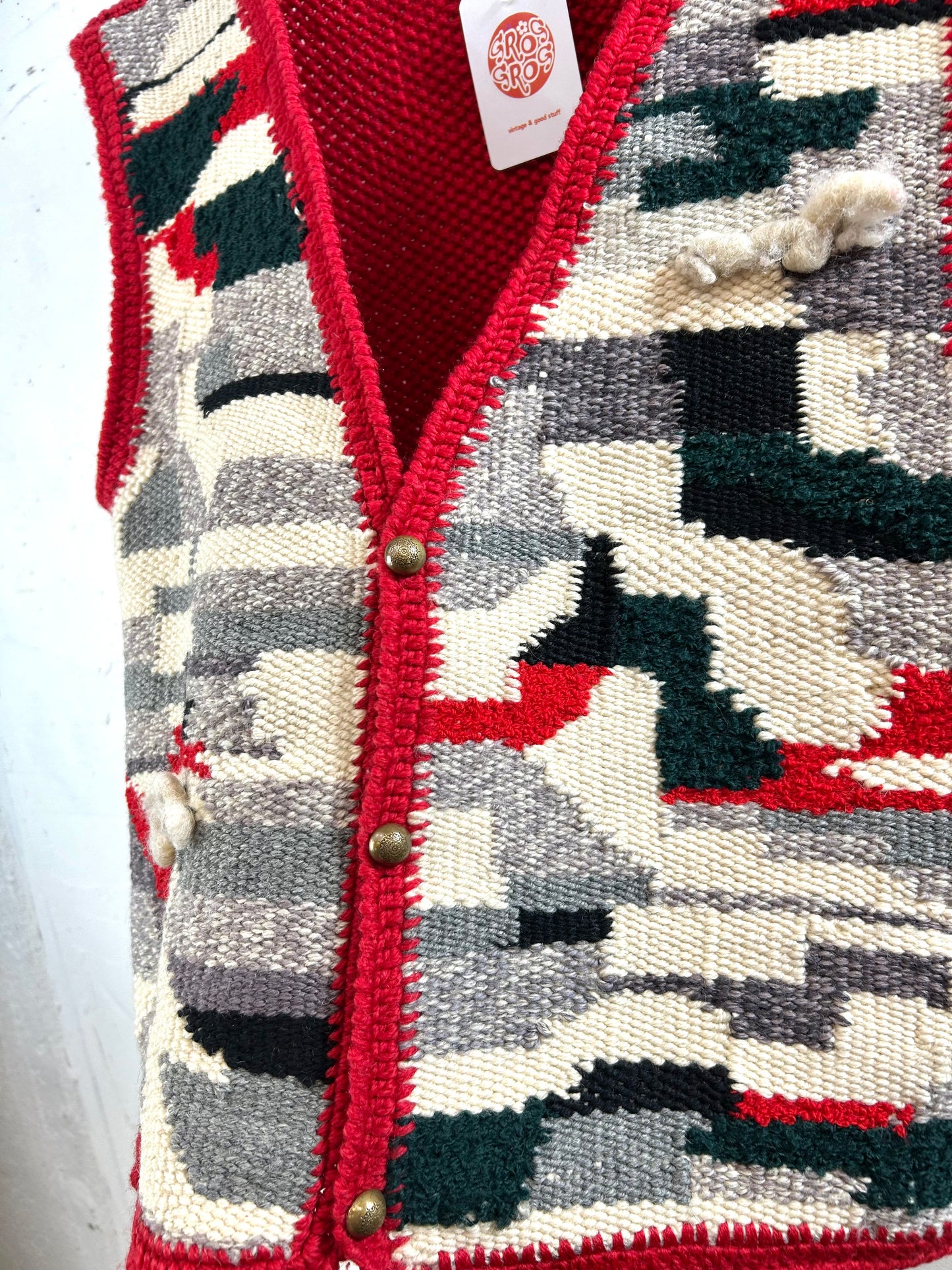 Vintage Knit Vest　KNITTED BY HAND IN URUGUAY [L29039]