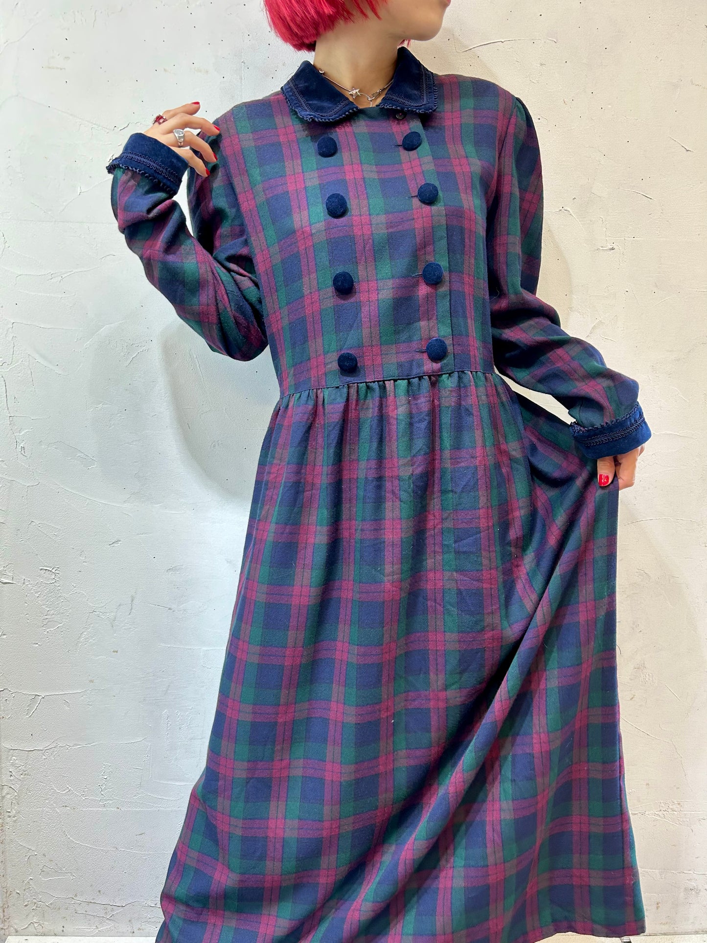 Vintage Plaid Dress [K25506]