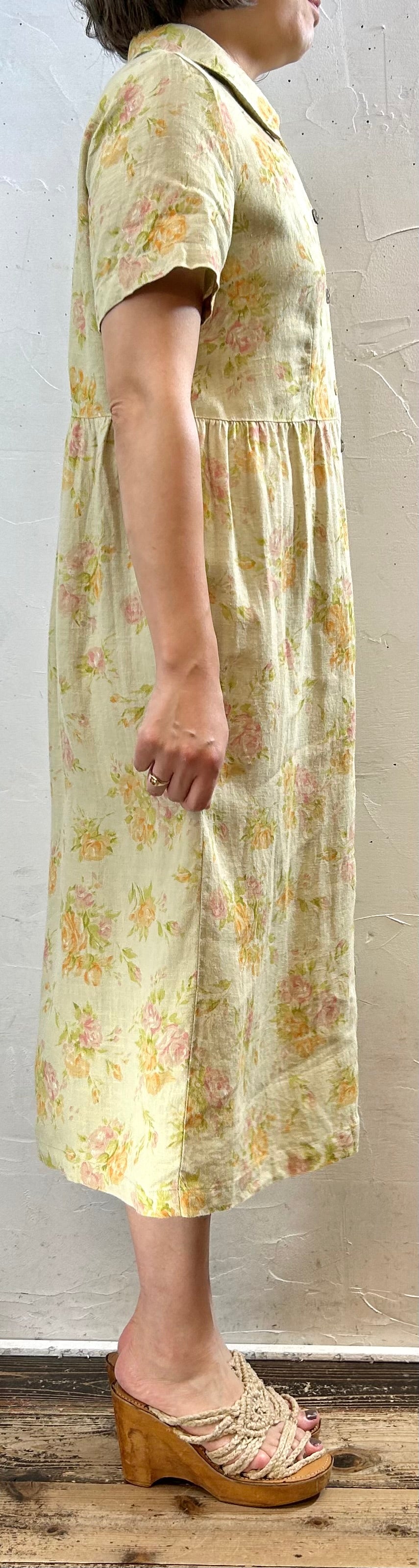 Vintage Linen Dress　MADE IN USA [F27704]