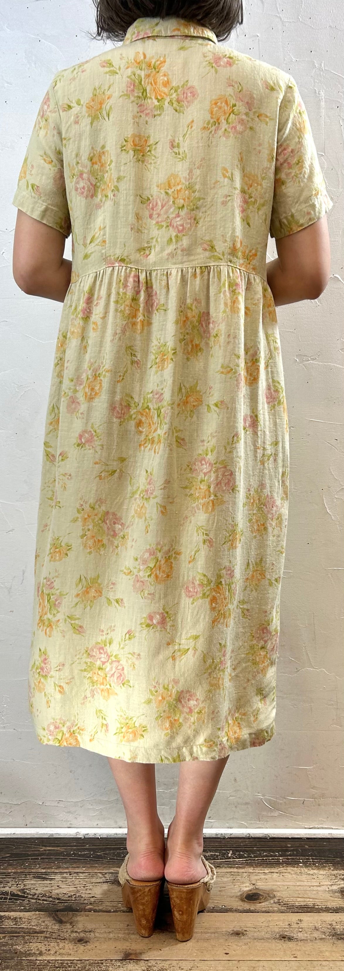 Vintage Linen Dress　MADE IN USA [F27704]