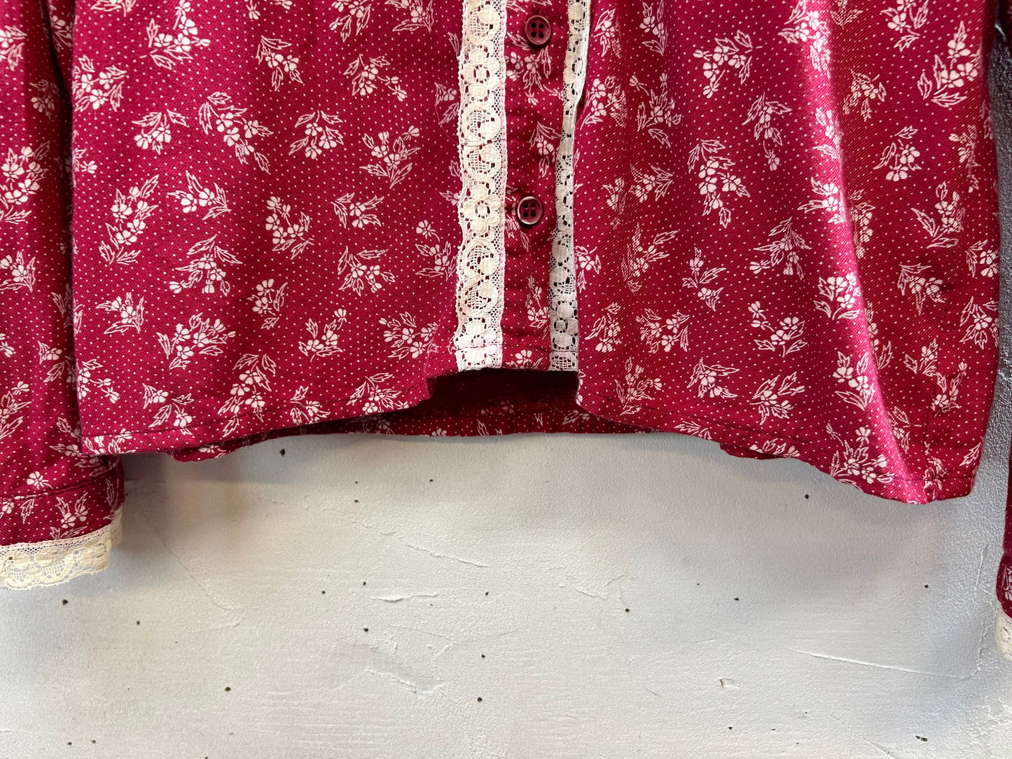 ’70s Vintage Flower Blouse [H28178]