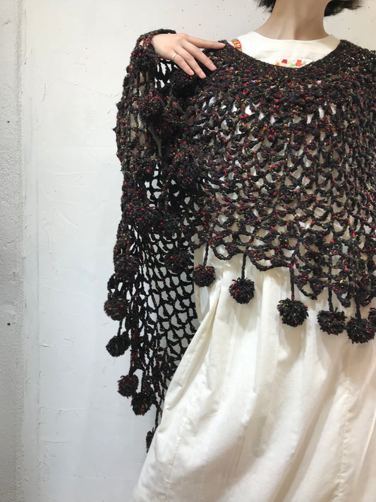 Vintage Knit Poncho [I25094]