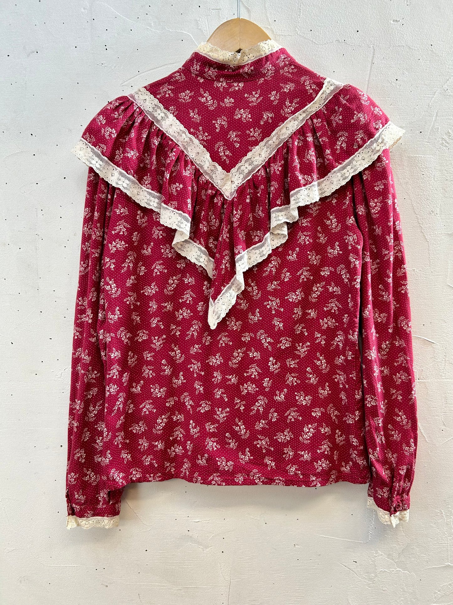 ’70s Vintage Flower Blouse [H28178]