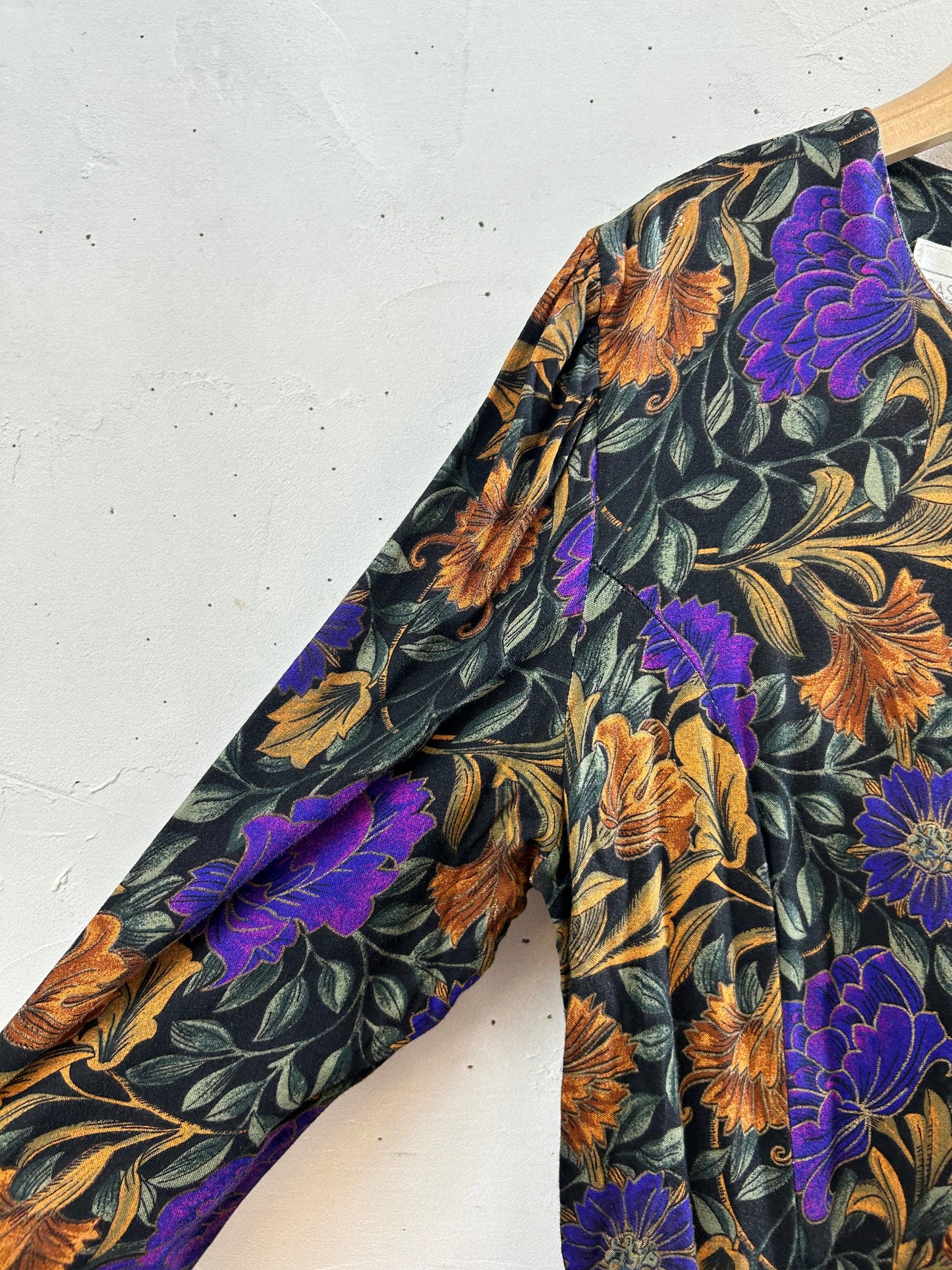Vintage Rayon Dress MADE IN USA [J28592]