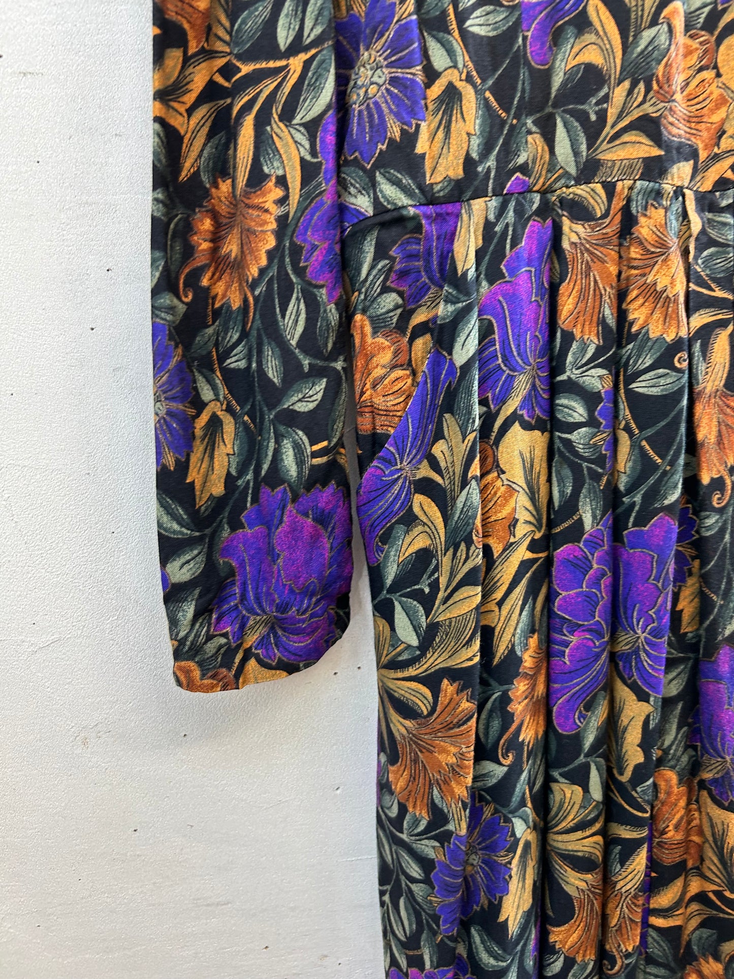Vintage Rayon Dress MADE IN USA [J28592]