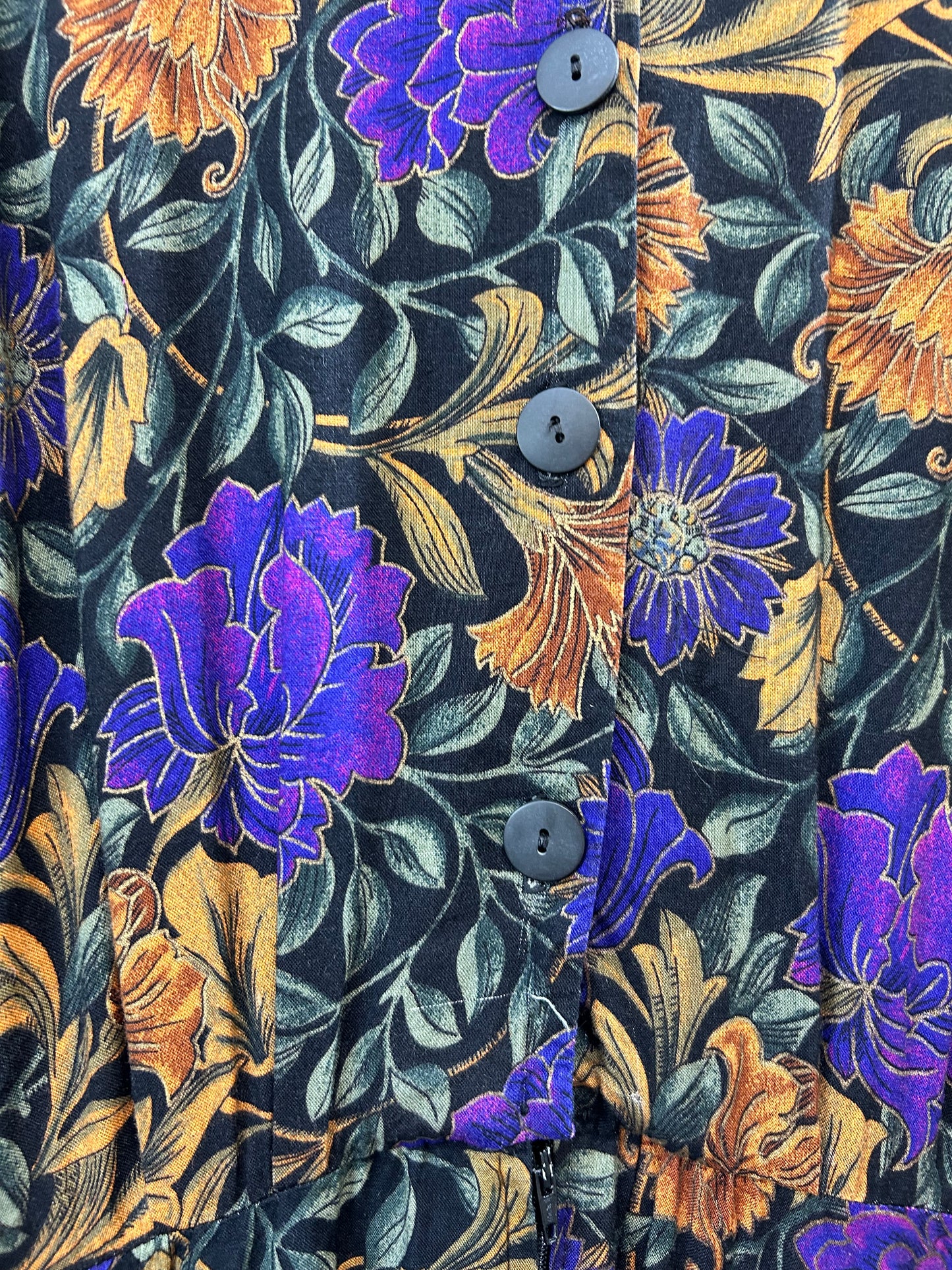 Vintage Rayon Dress MADE IN USA [J28592]