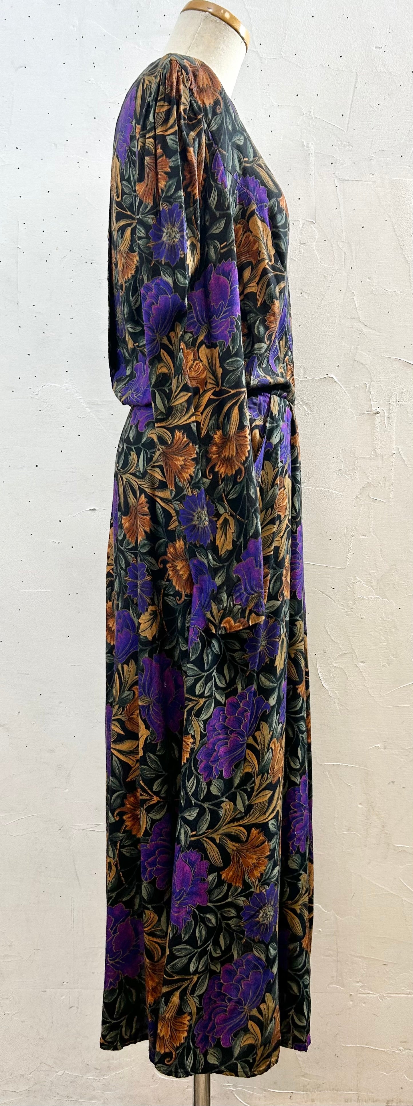 Vintage Rayon Dress MADE IN USA [J28592]