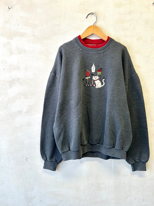 Vintage Sweat ~top stitch~ MADE IN MEXCO  [I28376]