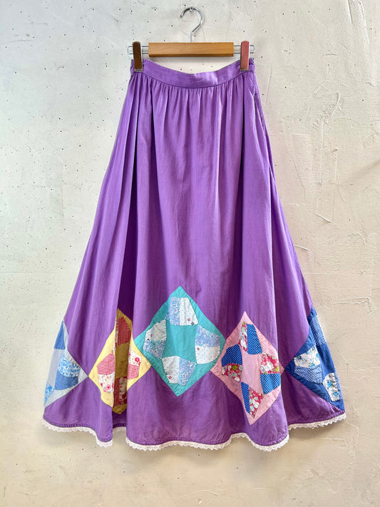 '70s Vintage Patchwork Skirt [G30783]