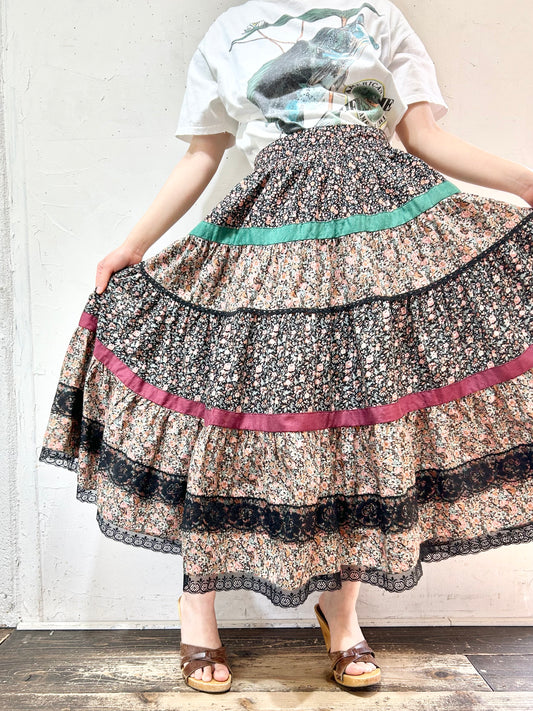 Vintage Tiered Skirt [D26832]