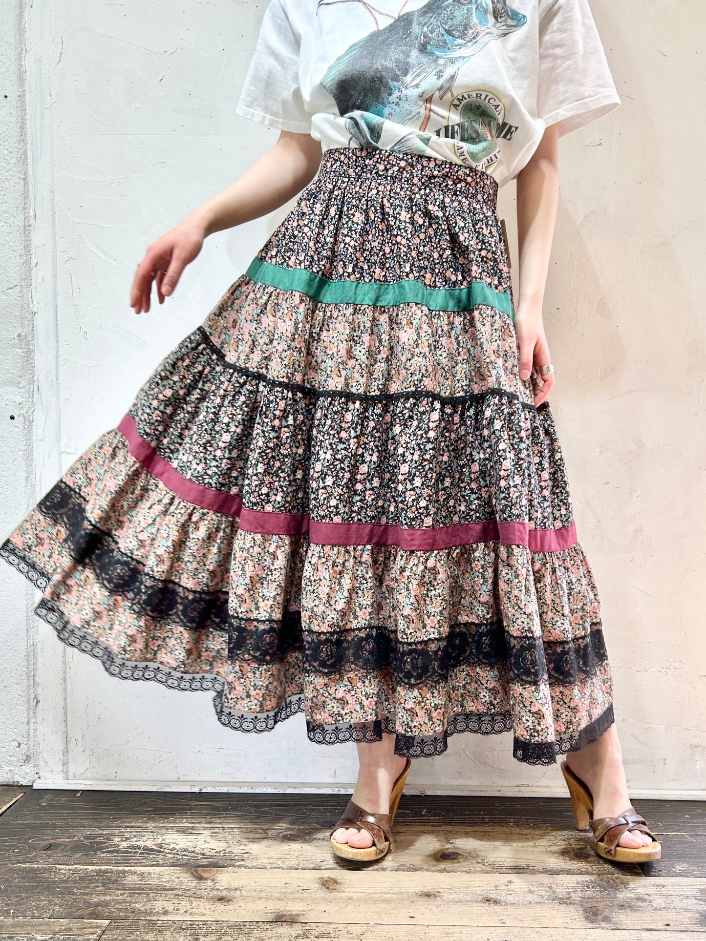 Vintage Tiered Skirt [D26832]