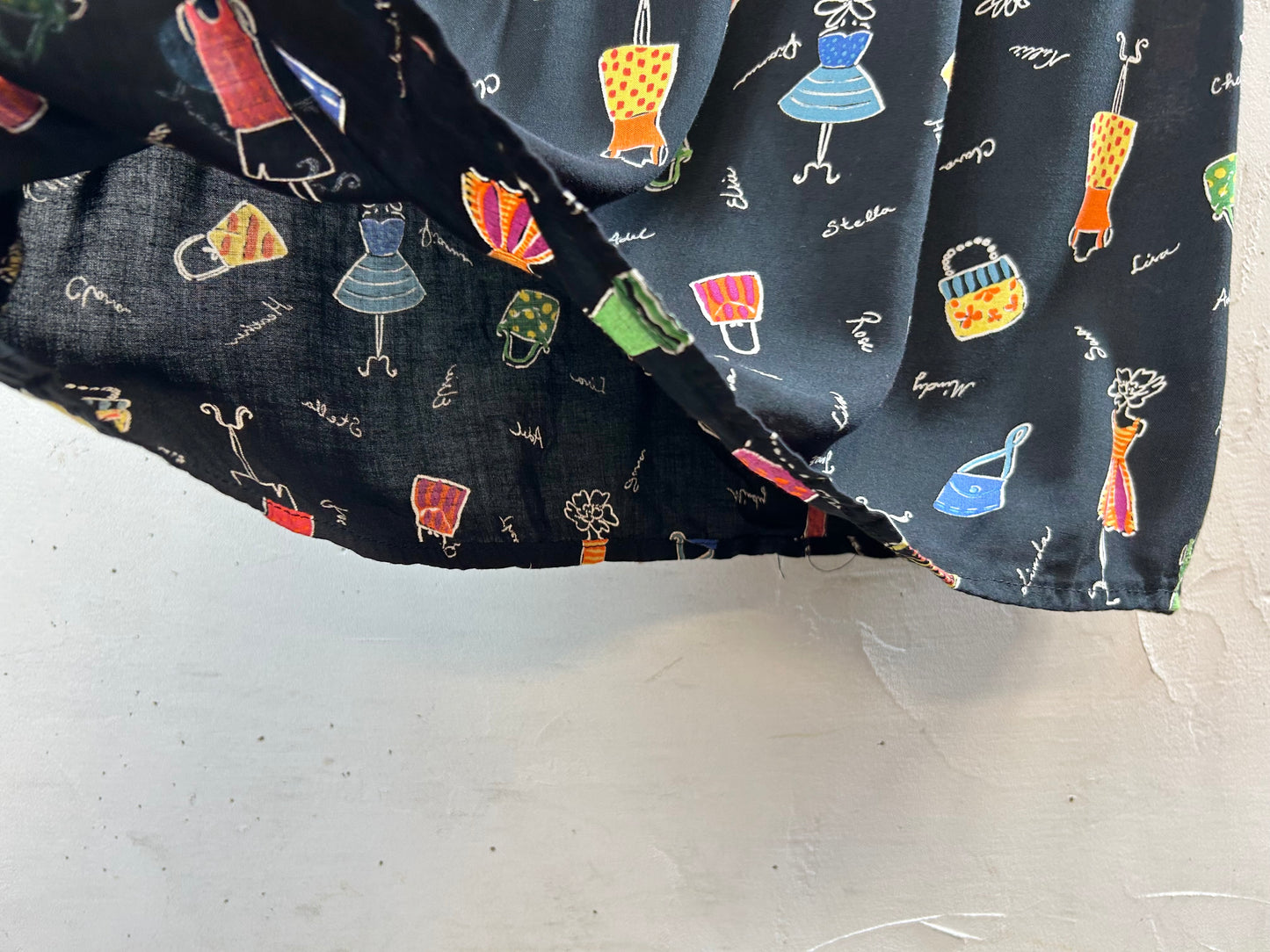 Vintage Rayon Dress MADE lN USA [F30347]