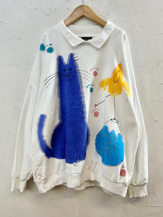 Vintage Hand Painted Sweat MADE IN USA [F30351]