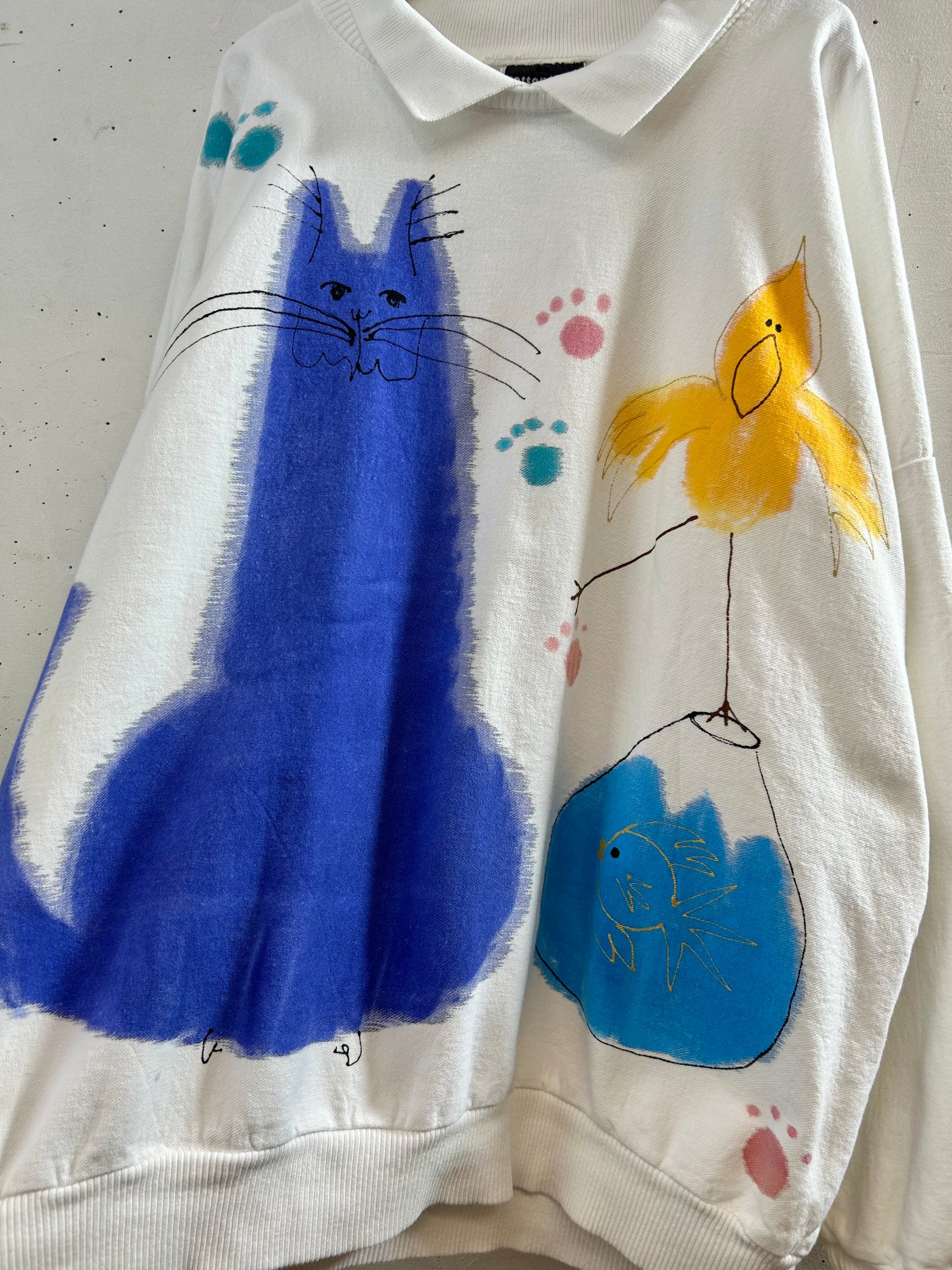 Vintage Hand Painted Sweat MADE IN USA [F30351]