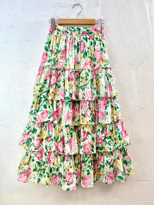 Vintage Tiered Skirt FABRIQUE EN INDE [D30107]