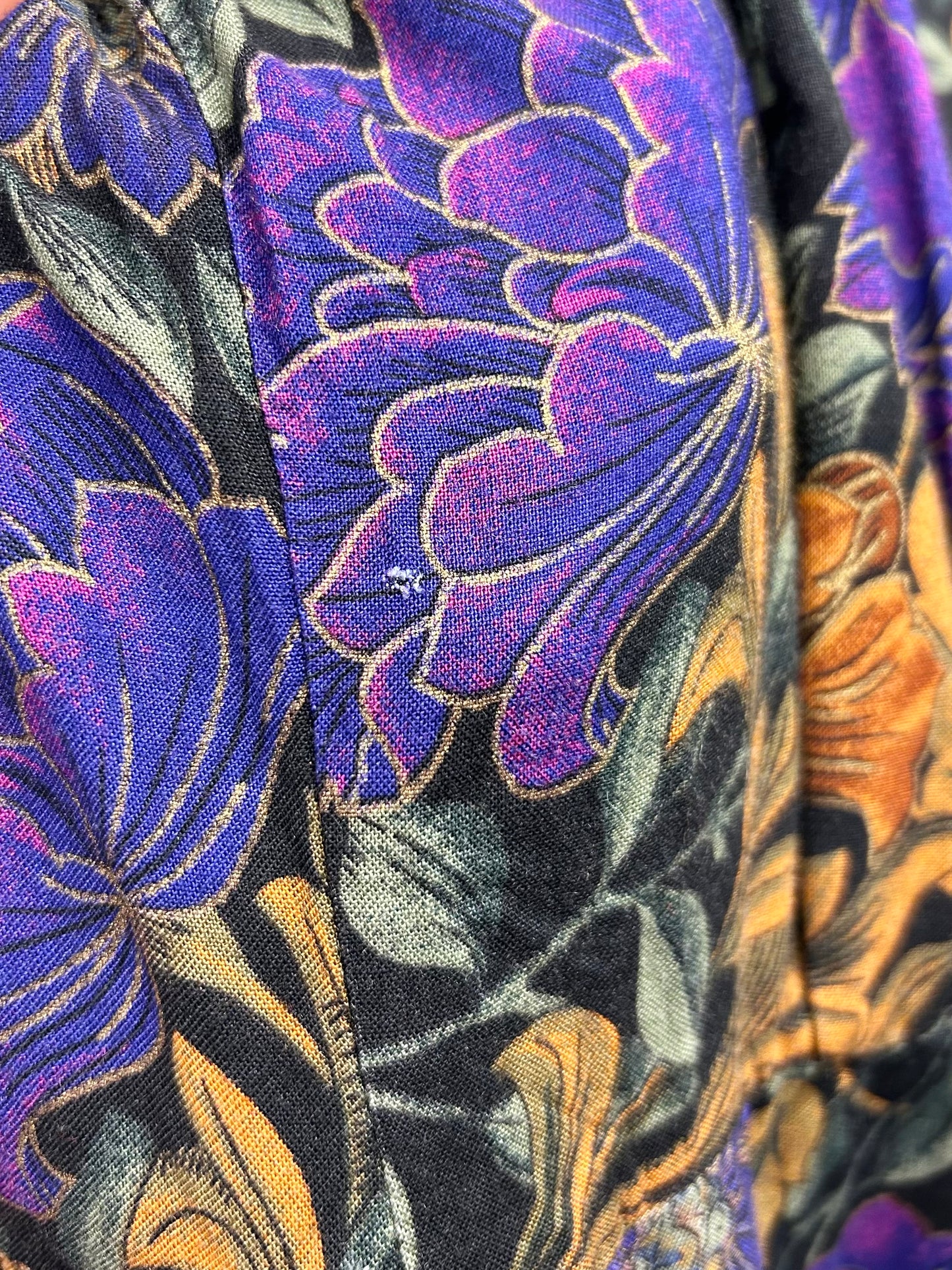 Vintage Rayon Dress MADE IN USA [J28592]