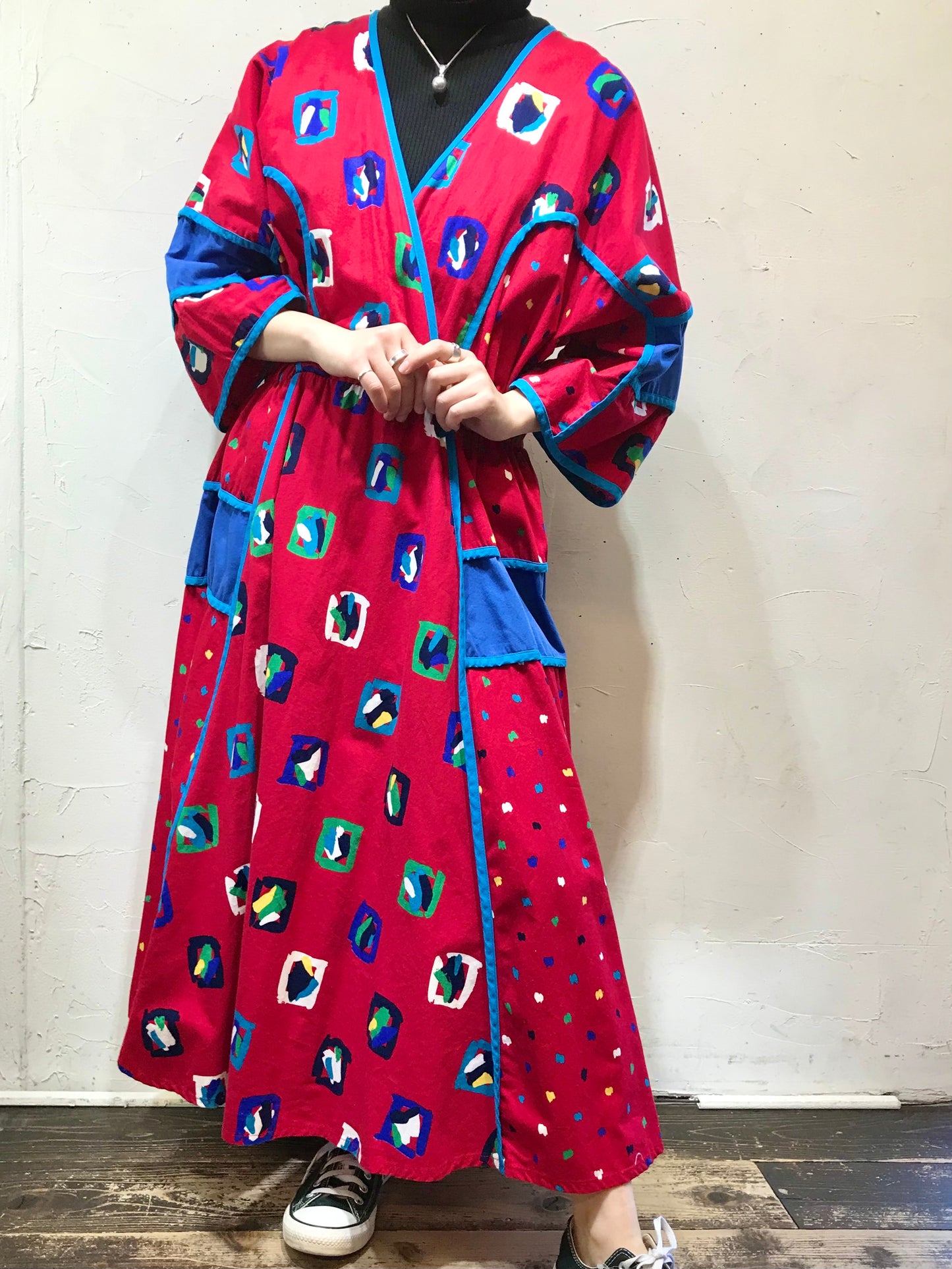 '80s Vintage Cotton Dress MADE IN USA [A25933]