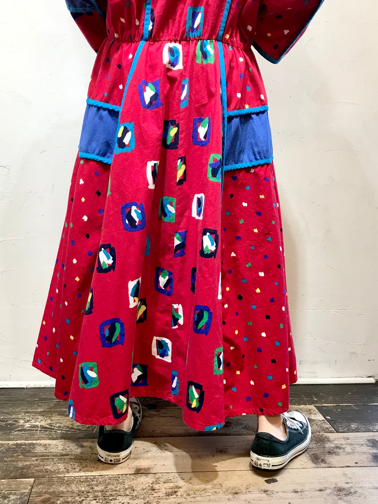 '80s Vintage Cotton Dress MADE IN USA [A25933]