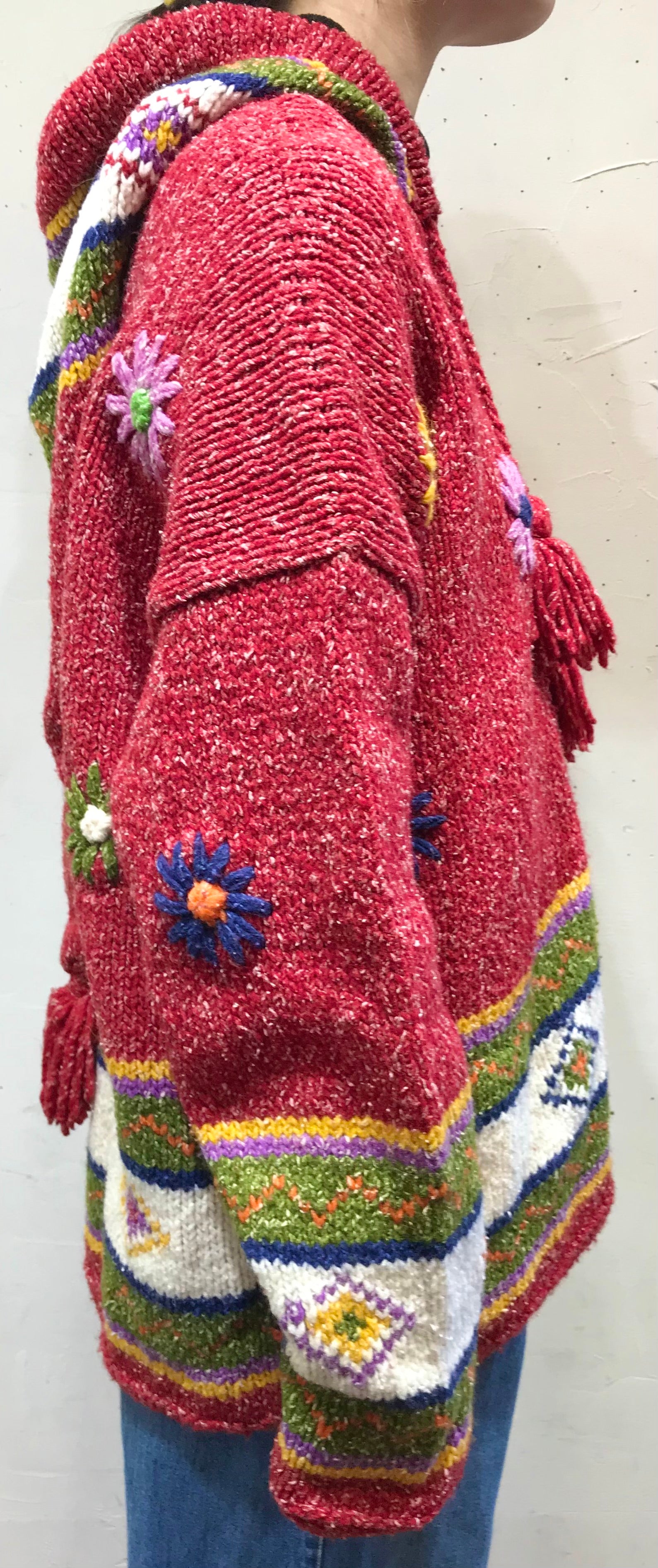 Vintage Hand Knit Cardigan Made in Ecuador [A25932] – GROGGROG