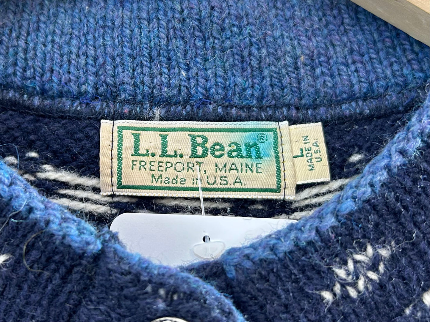 Vintage Nordic Knit Cardigan MADE IN USA 〜L.L.Bean〜 [A29261]