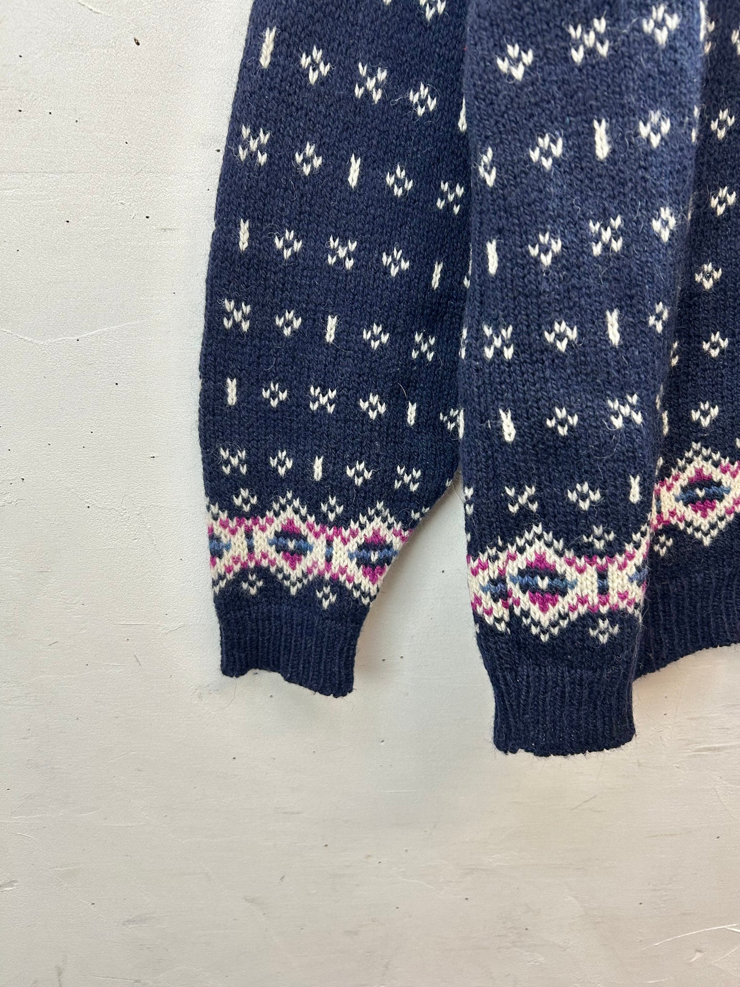 Vintage Nordic Knit Cardigan MADE IN USA 〜L.L.Bean〜 [A29261]