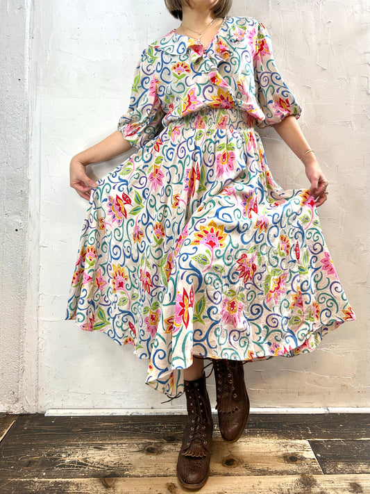 ’80s Vintage Dress 〜adrianna papell〜 [L29042]