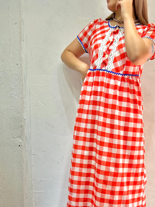 Vintage Gingham Plaid Dress [C26502]