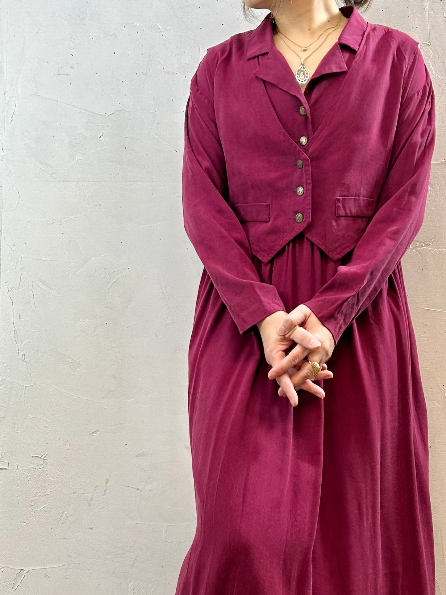 Vintage Layered Style Dress  [K28821]