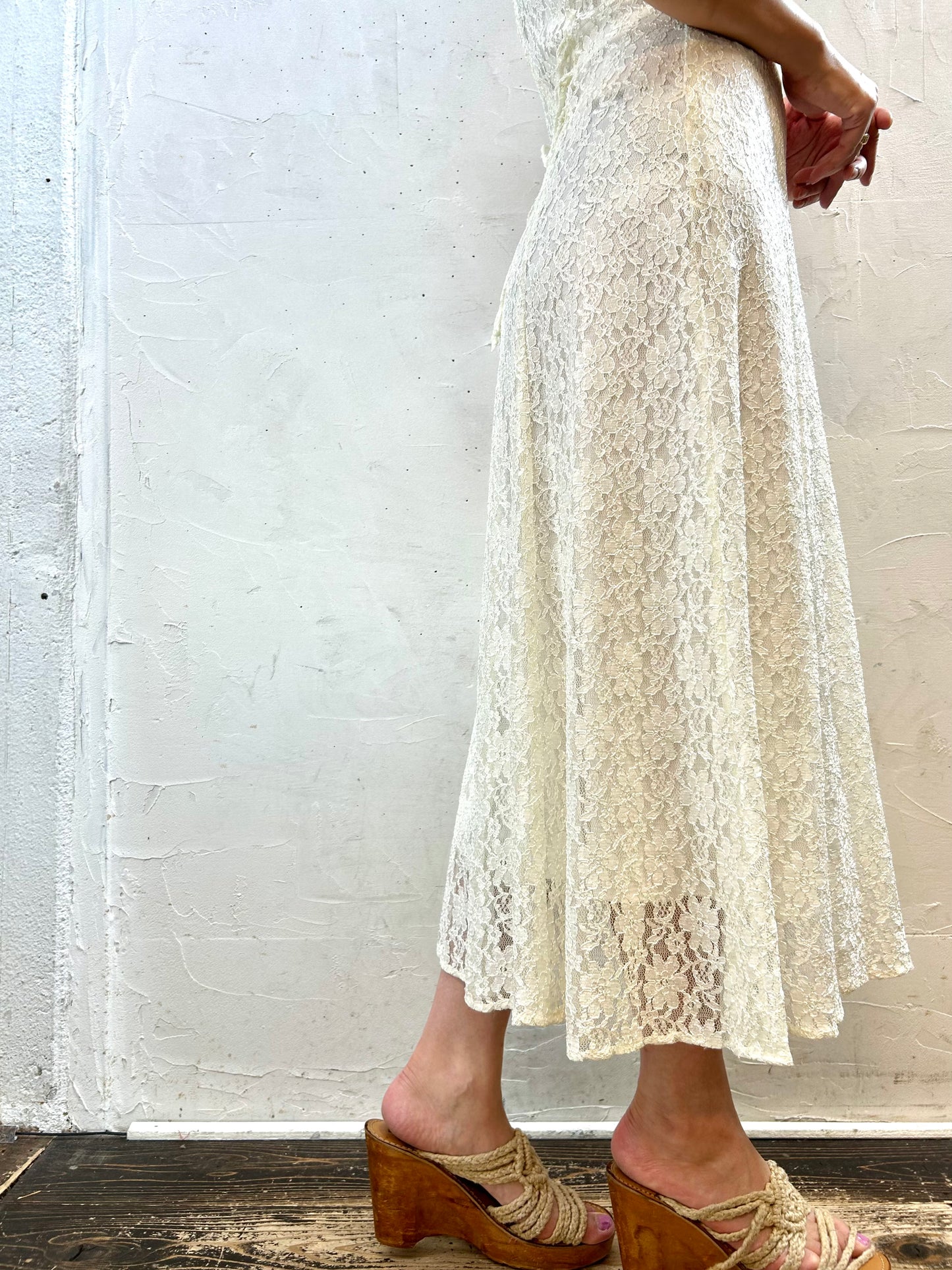 Vintage White Lace Dress [H28185]