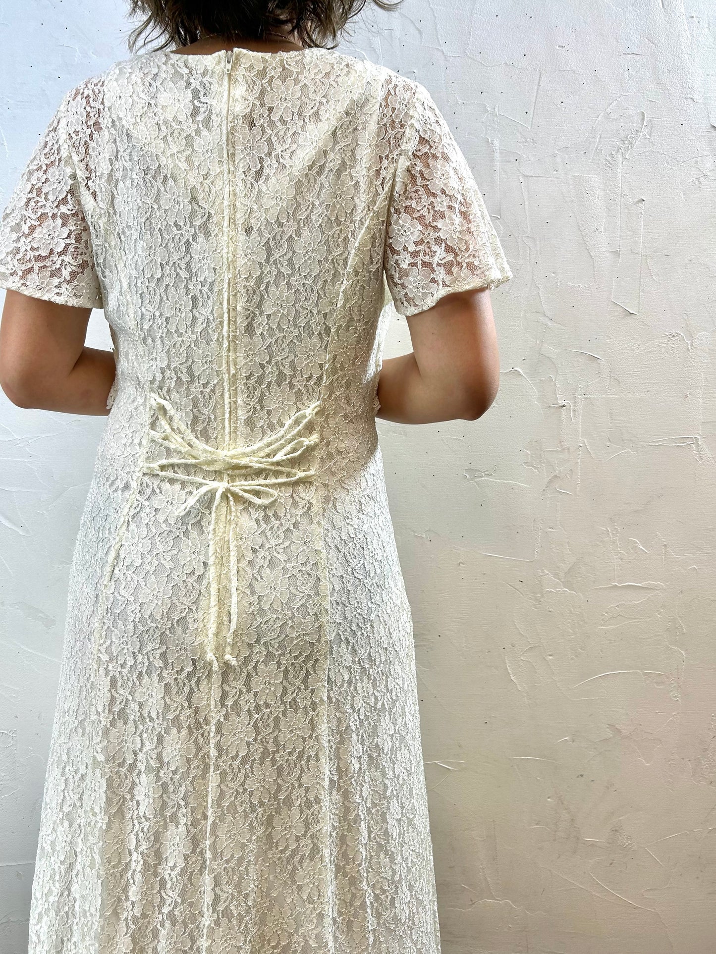 Vintage White Lace Dress [H28185]