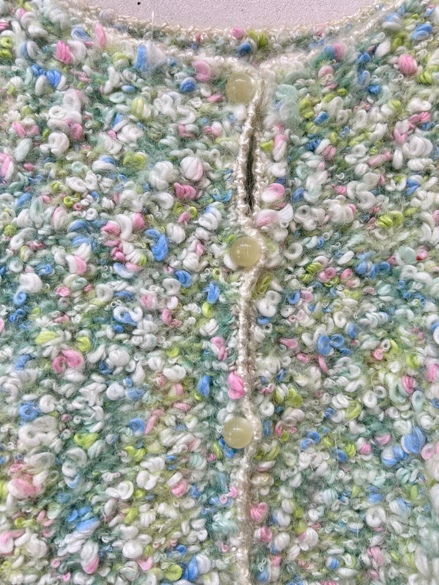 Vintage Mix Color Knit Cardigan [L25699]