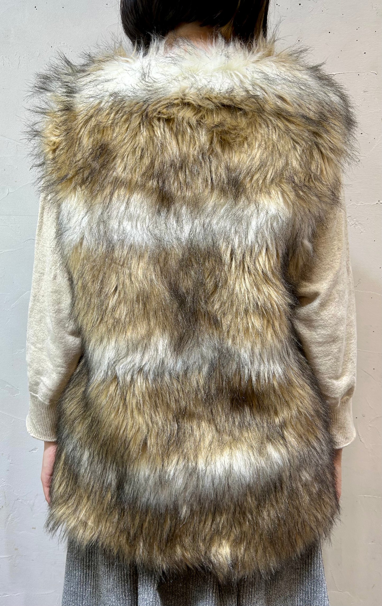 Vintage Eco Fur Vest [K25342]