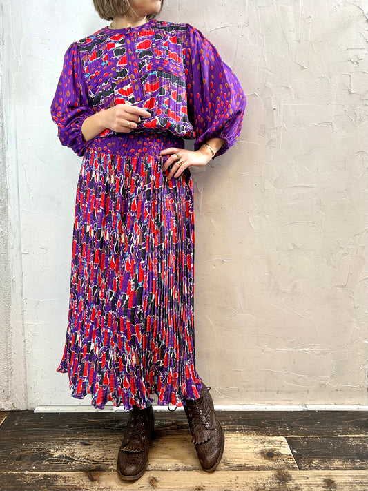 ’80s Vintage Dress 〜Diane Freis〜 [L29041]