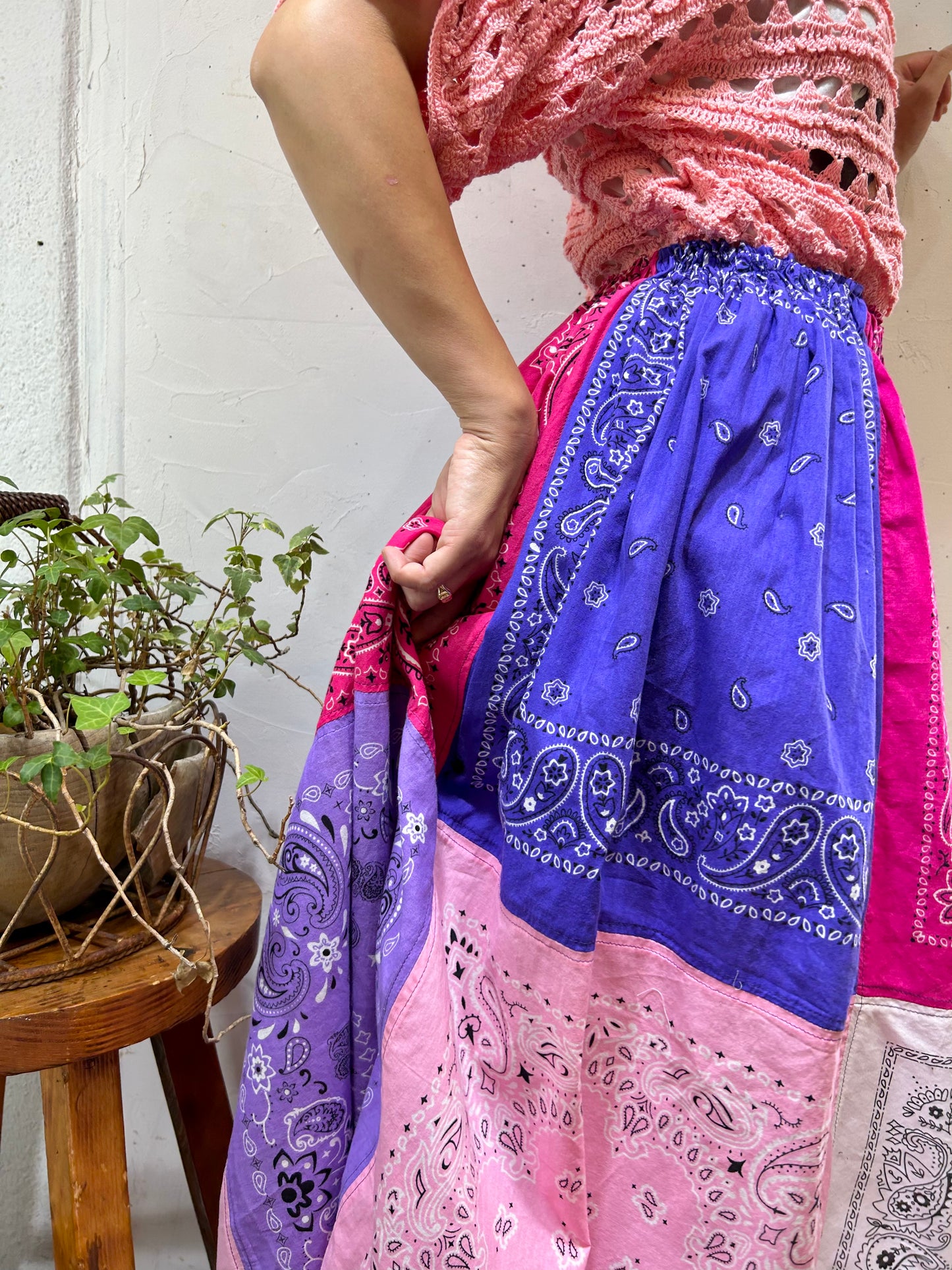 Vintage Bandana Patchwork Skirt 〜Amy Nina〜 [H24861]