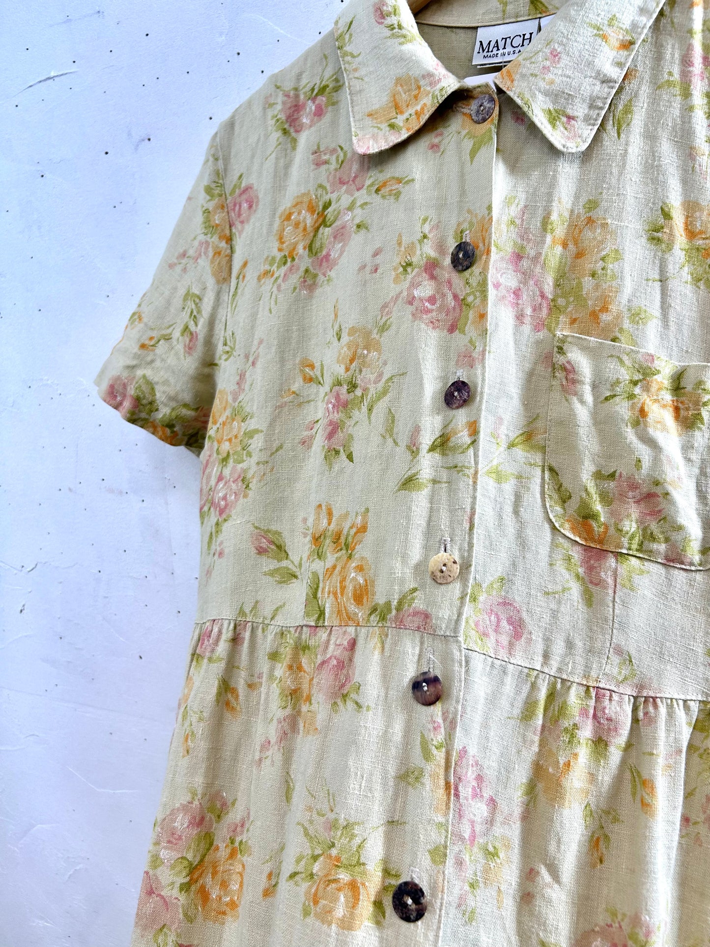 Vintage Linen Dress　MADE IN USA [F27704]