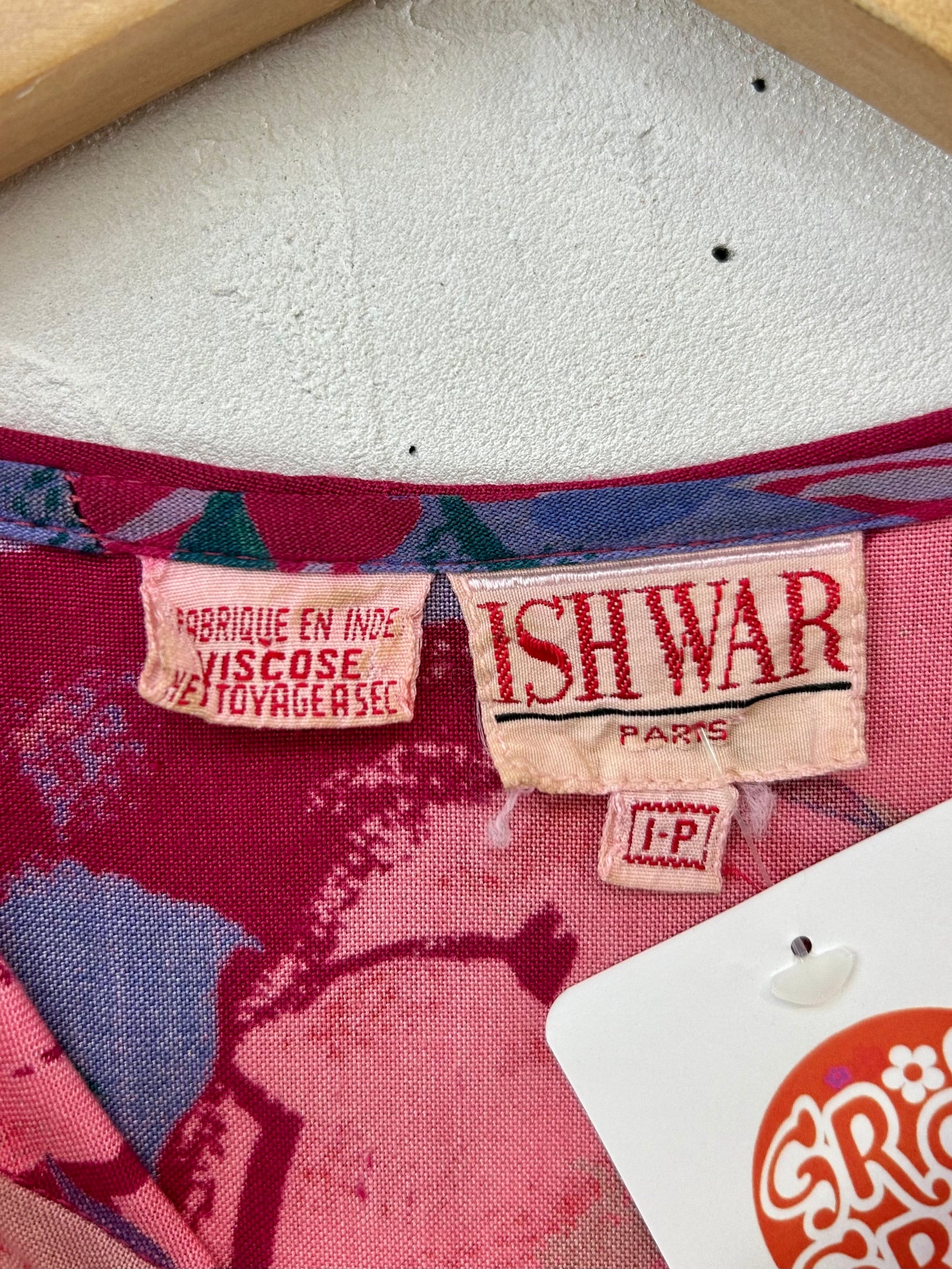 Vintage Viscose Dress FABRIQUE EN INDE [I28381]